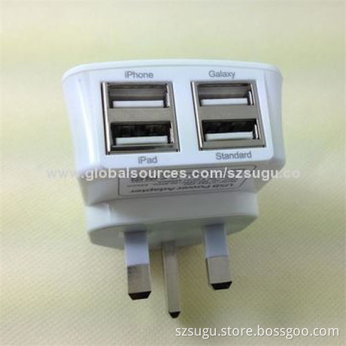 2014 portable 4-port USB charger for iPhone 5New